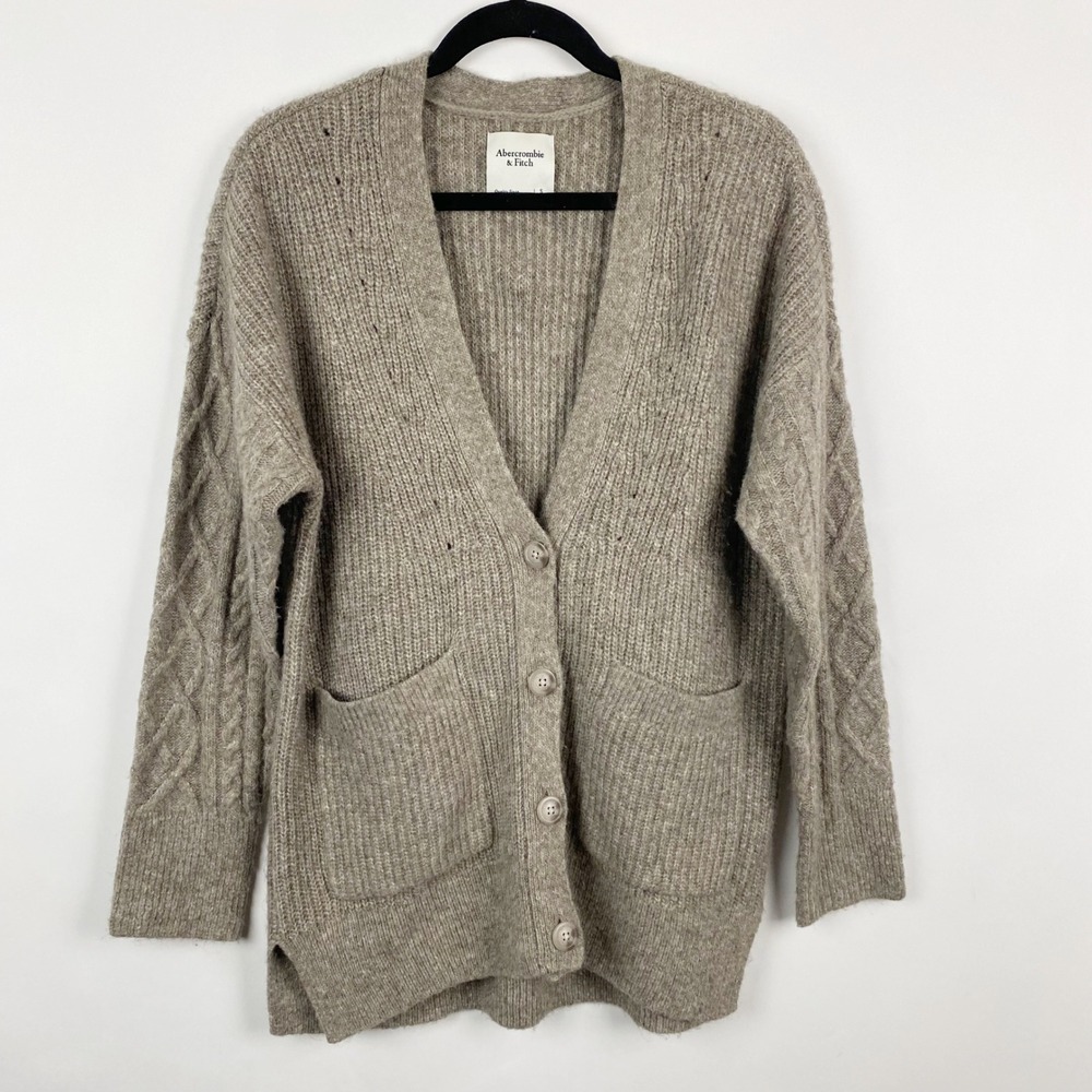 Abercrombie & Fitch Cardigan Womens Small Brown Button Up Oversized Button Front